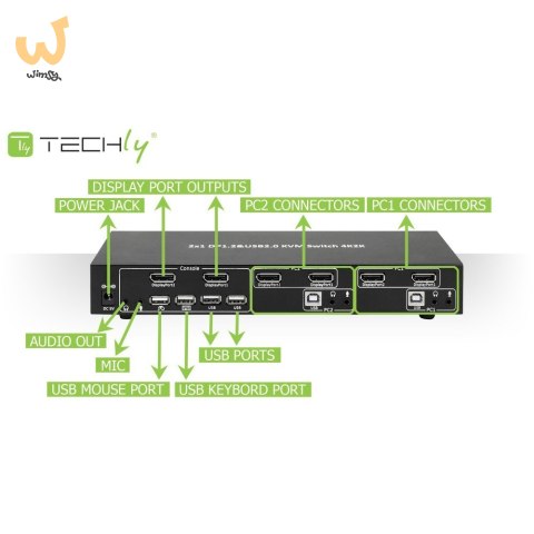 TECHLY PRZEŁĄCZNIK KVM DISPLAYPORT/USB 2X1 DUAL HE TECHLY PRZEŁĄCZNIK KVM DISPLAYPORT/USB 2X1 DUAL HE