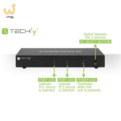 TECHLY PRZEŁĄCZNIK KVM DISPLAYPORT/USB 2X1 DUAL HE TECHLY PRZEŁĄCZNIK KVM DISPLAYPORT/USB 2X1 DUAL HE