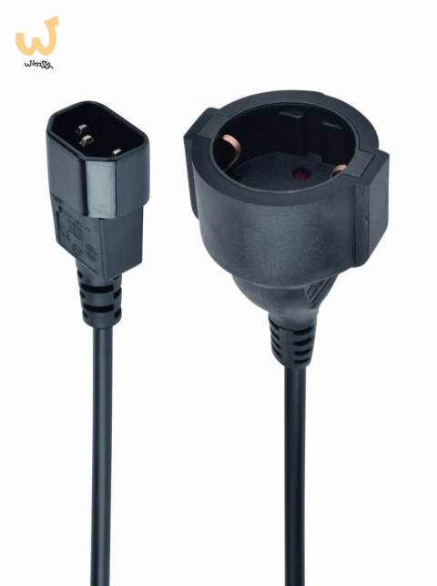 Adapter GEMBIRD PC-SFC14M-01 (C14 / IEC C14 / IEC 320 C14 M - Schuko, Shuko F; 0,15m; kolor czarny) Adapter GEMBIRD PC-SFC14M-01 (C14 / IEC C14 / IEC 320 C14 M - Schuko, Shuko F; 0,15m; kolor czarny)