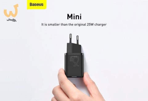 BASEUS ŁADOWARKA SIECIOWA Z KABLEM USB-C DO USB-C TZCCSUP-L01 SUPER SI 1C 25W CZARNA BASEUS ŁADOWARKA SIECIOWA Z KABLEM USB-C DO USB-C TZCCSUP-L01 SUPER SI 1C 25W CZARNA