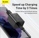 BASEUS ŁADOWARKA SIECIOWA Z KABLEM USB-C DO USB-C TZCCSUP-L01 SUPER SI 1C 25W CZARNA