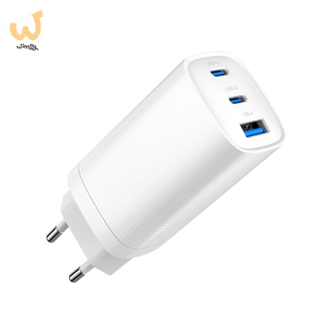 GEMBIRD SZYBKA ŁADOWARKA USB POWER DELIVERY USB TYPU C, 3X USB, 65 W, GAN BIAŁA GEMBIRD SZYBKA ŁADOWARKA USB POWER DELIVERY USB TYPU C, 3X USB, 65 W, GAN BIAŁA