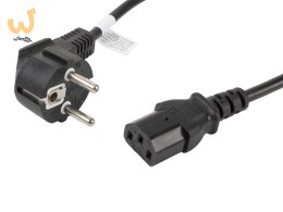Kabel Lanberg CA-C13C-11CC-0018-BK (C13 / IEC C13 / IEC 320 C13 F - Schuko M; 1,8m; kolor czarny)