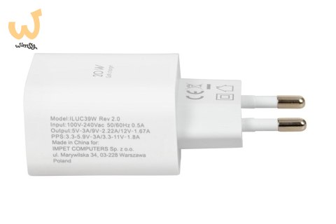 ŁADOWARKA SIECIOWA I-BOX C-39 USB-C PD20W Z KABLEM ŁADOWARKA SIECIOWA I-BOX C-39 USB-C PD20W Z KABLEM