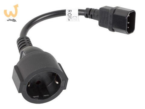 LANBERG PRZEDŁUŻACZ KABLA ZASILAJĄCEGO IEC 320 C14 -> SCHUKO(F), 20CM LANBERG PRZEDŁUŻACZ KABLA ZASILAJĄCEGO IEC 320 C14 -> SCHUKO(F), 20CM