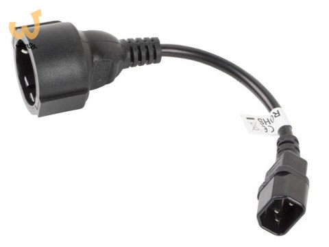 LANBERG PRZEDŁUŻACZ KABLA ZASILAJĄCEGO IEC 320 C14 -> SCHUKO(F), 20CM LANBERG PRZEDŁUŻACZ KABLA ZASILAJĄCEGO IEC 320 C14 -> SCHUKO(F), 20CM