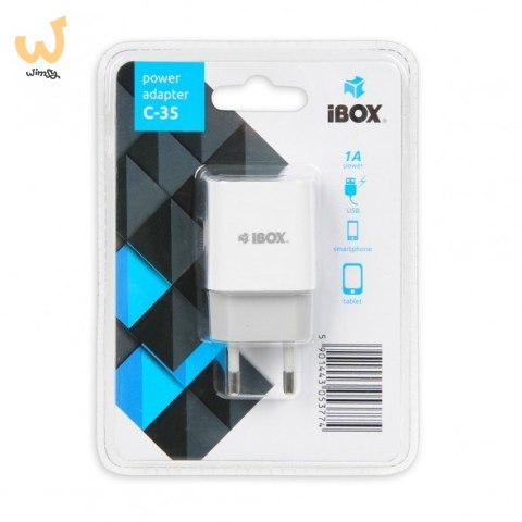Ładowarka sieciowa IBOX C-35 1A WHITE ILUC35W (USB; kolor biały) Ładowarka sieciowa IBOX C-35 1A WHITE ILUC35W (USB; kolor biały)