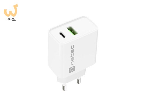 NATEC ŁADOWARKA SIECIOWA RIBERA USB-A + USB-C 20W POWER DELIVERY BIAŁA NUC-2061 NATEC ŁADOWARKA SIECIOWA RIBERA USB-A + USB-C 20W POWER DELIVERY BIAŁA NUC-2061