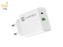 NATEC ŁADOWARKA SIECIOWA RIBERA USB-A + USB-C 20W POWER DELIVERY BIAŁA NUC-2061