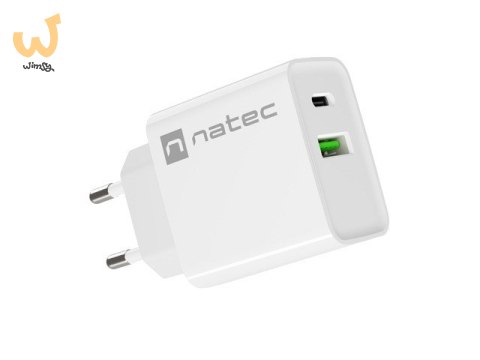 NATEC ŁADOWARKA SIECIOWA RIBERA USB-A + USB-C 20W POWER DELIVERY BIAŁA NUC-2061 NATEC ŁADOWARKA SIECIOWA RIBERA USB-A + USB-C 20W POWER DELIVERY BIAŁA NUC-2061