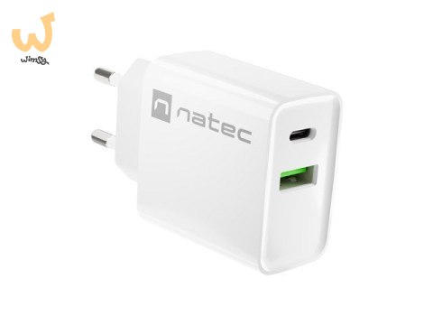 NATEC ŁADOWARKA SIECIOWA RIBERA USB-A + USB-C 20W POWER DELIVERY BIAŁA NUC-2061 NATEC ŁADOWARKA SIECIOWA RIBERA USB-A + USB-C 20W POWER DELIVERY BIAŁA NUC-2061