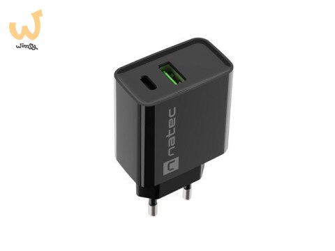 NATEC ŁADOWARKA SIECIOWA RIBERA USB-A + USB-C 20W POWER DELIVERY CZARNA NUC-2062 NATEC ŁADOWARKA SIECIOWA RIBERA USB-A + USB-C 20W POWER DELIVERY CZARNA NUC-2062