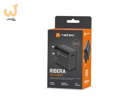 NATEC ŁADOWARKA SIECIOWA RIBERA USB-C 20W POWER DELIVERY CZARNA NUC-2060
