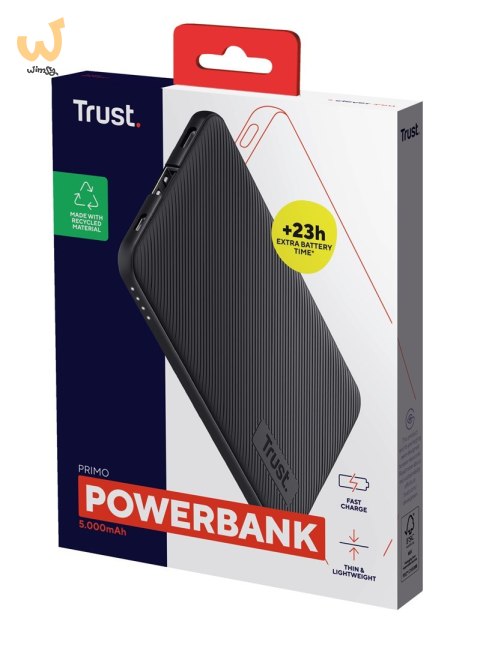 Powerbank TRUST Primo Ultra Thin Eco 5000mAh Black Powerbank TRUST Primo Ultra Thin Eco 5000mAh Black