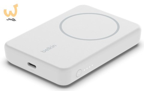 Powerbank bezprzewodowy Belkin BoostCharge Magnetic Wireless Power Bank 5K + Stand MagSafe Compatible 5000mAh 7,5W White Powerbank bezprzewodowy Belkin BoostCharge Magnetic Wireless Power Bank 5K + Stand MagSafe Compatible 5000mAh 7,5W White