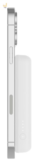 Powerbank bezprzewodowy Belkin BoostCharge Magnetic Wireless Power Bank 5K + Stand MagSafe Compatible 5000mAh 7,5W White