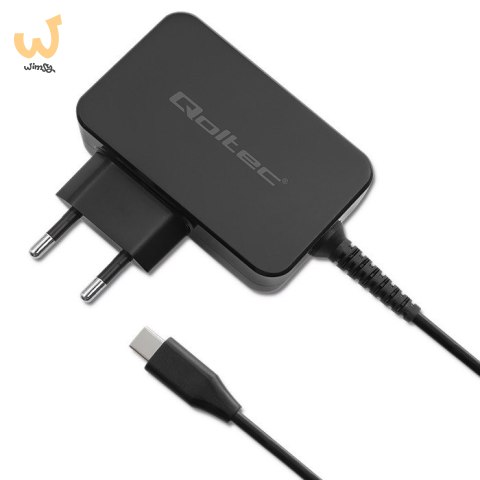 QOLTEC ŁADOWARKA GAN POWER PRO | 1XUSB-C | 65W | 5-20V | 3-3.25A | CZARNA QOLTEC ŁADOWARKA GAN POWER PRO | 1XUSB-C | 65W | 5-20V | 3-3.25A | CZARNA