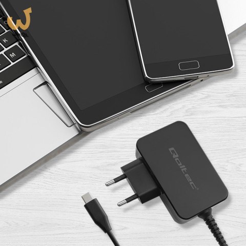 QOLTEC ŁADOWARKA GAN POWER PRO | 1XUSB-C | 65W | 5-20V | 3-3.25A | CZARNA QOLTEC ŁADOWARKA GAN POWER PRO | 1XUSB-C | 65W | 5-20V | 3-3.25A | CZARNA