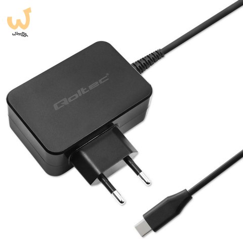 QOLTEC ŁADOWARKA GAN POWER PRO | 1XUSB-C | 65W | 5-20V | 3-3.25A | CZARNA QOLTEC ŁADOWARKA GAN POWER PRO | 1XUSB-C | 65W | 5-20V | 3-3.25A | CZARNA