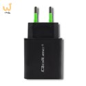 QOLTEC ŁADOWARKA SIECIOWA 18W | 5-12V | 1.5-3A | USB TYP C PD | USB QC 3.0 | CZARNA