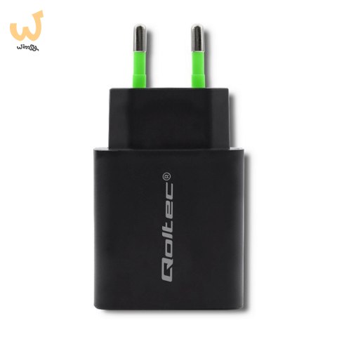 QOLTEC ŁADOWARKA SIECIOWA 18W | 5-12V | 1.5-3A | USB TYP C PD | USB QC 3.0 | CZARNA QOLTEC ŁADOWARKA SIECIOWA 18W | 5-12V | 1.5-3A | USB TYP C PD | USB QC 3.0 | CZARNA