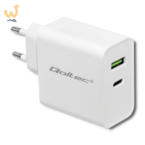 QOLTEC ŁADOWARKA SIECIOWA 45W | 5-20V | 2.4-3A | USB TYP C PD | USB | BIAŁA QOLTEC ŁADOWARKA SIECIOWA 45W | 5-20V | 2.4-3A | USB TYP C PD | USB | BIAŁA