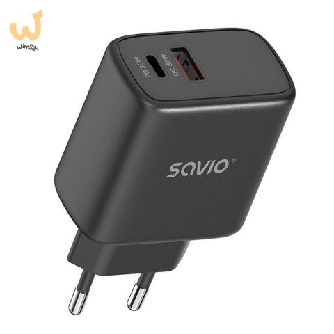 SAVIO ŁADOWARKA SIECIOWA 30W QUICK CHARGE, POWER DELIVERY 3.0 LA-06/B SAVIO ŁADOWARKA SIECIOWA 30W QUICK CHARGE, POWER DELIVERY 3.0 LA-06/B