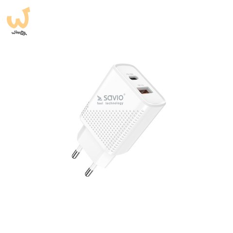 SAVIO ŁADOWARKA SIECIOWA USB QUICK CHARGE POWER DELIVERY 3.0 18W 1M CABLE LA-05 SAVIO ŁADOWARKA SIECIOWA USB QUICK CHARGE POWER DELIVERY 3.0 18W 1M CABLE LA-05