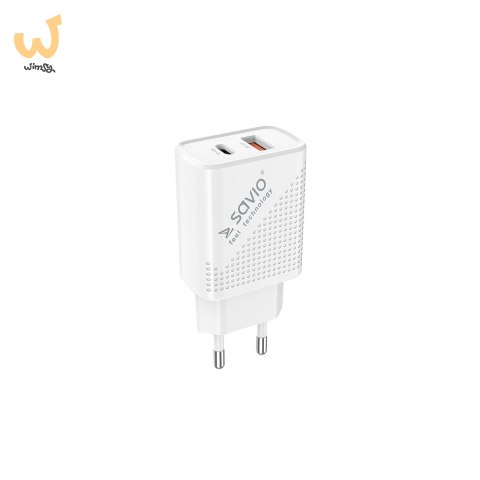 SAVIO ŁADOWARKA SIECIOWA USB QUICK CHARGE POWER DELIVERY 3.0 18W LA-04 SAVIO ŁADOWARKA SIECIOWA USB QUICK CHARGE POWER DELIVERY 3.0 18W LA-04