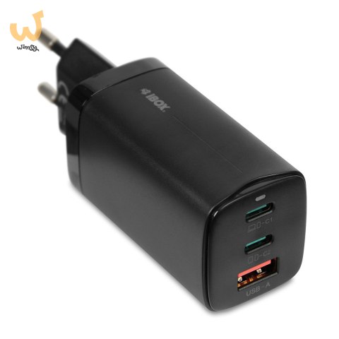 ŁADOWARKA SIECIOWA I-BOX C-65 GAN PD65W KABEL, CZARNA ŁADOWARKA SIECIOWA I-BOX C-65 GAN PD65W KABEL, CZARNA