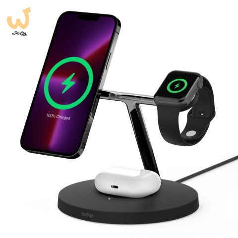Ładowarka bezprzewodowa Belkin BoostCharge Pro 3-in-1 Wireless Charger with Official MagSafe Charging iPhone/Apple Watch/AirPods Ładowarka bezprzewodowa Belkin BoostCharge Pro 3-in-1 Wireless Charger with Official MagSafe Charging iPhone/Apple Watch/AirPods