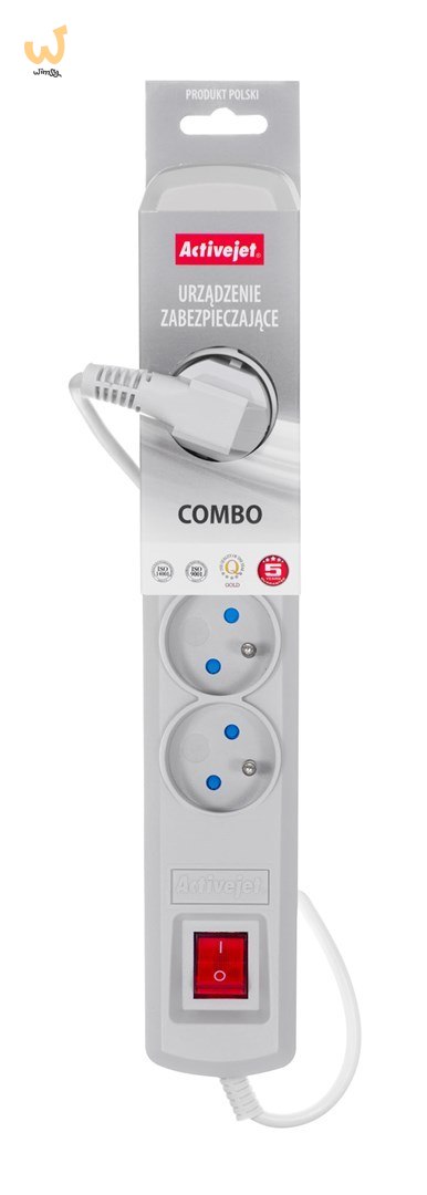 Listwa przeciwprzepięciowa Activejet 5gn/1,5m/cz (10A; 2300W) 1,5m; kolor szary Listwa przeciwprzepięciowa Activejet 5gn/1,5m/cz (10A; 2300W) 1,5m; kolor szary