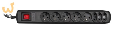Listwa przeciwprzepięciowa Activejet APN-8g/3m-BK (3 x Typ C, 5 x UTE; 10 A; 3m; kolor czarny) Listwa przeciwprzepięciowa Activejet APN-8g/3m-BK (3 x Typ C, 5 x UTE; 10 A; 3m; kolor czarny)