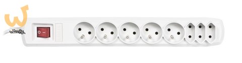 Listwa przeciwprzepięciowa Activejet APN-8g/3m-GR (3 x Typ C, 5 x UTE; 10 A; 3m; kolor szary) Listwa przeciwprzepięciowa Activejet APN-8g/3m-GR (3 x Typ C, 5 x UTE; 10 A; 3m; kolor szary)