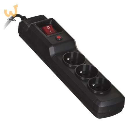 Listwa przeciwprzepięciowa Activejet COMBO 3gn/1,5m/cz (10A; 2300W) 1,5m; kolor czarny Listwa przeciwprzepięciowa Activejet COMBO 3gn/1,5m/cz (10A; 2300W) 1,5m; kolor czarny