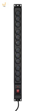 Listwa przeciwprzepięciowa Activejet COMBO/12gn/3m/cz (12 x UTE; 10 A (2500 W); 3m; kolor czarny)