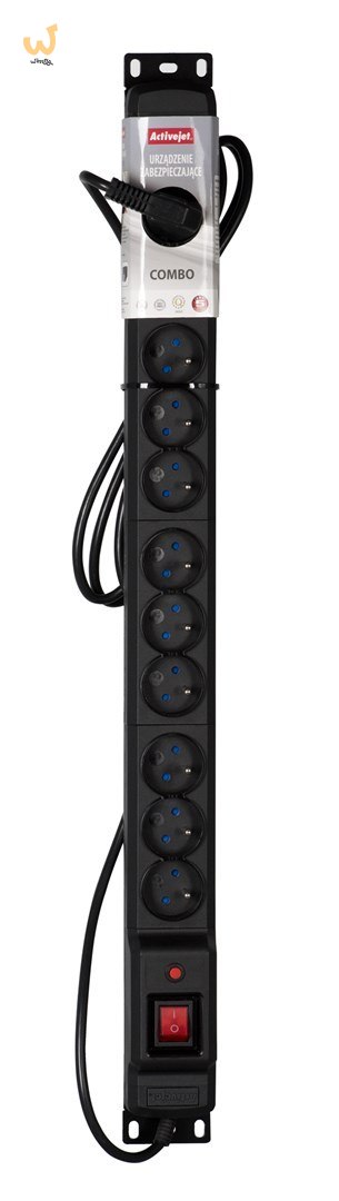 Listwa przeciwprzepięciowa Activejet COMBO/12gn/3m/cz (12 x UTE; 10 A (2500 W); 3m; kolor czarny) Listwa przeciwprzepięciowa Activejet COMBO/12gn/3m/cz (12 x UTE; 10 A (2500 W); 3m; kolor czarny)