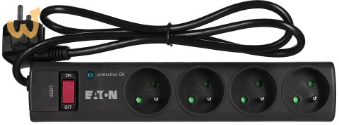 Listwa przeciwprzepięciowa EATON PS4F (4 x UTE; 10 A; kolor czarny) Listwa przeciwprzepięciowa EATON PS4F (4 x UTE; 10 A; kolor czarny)
