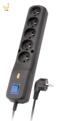 Listwa przeciwprzepięciowa Lestar LV 530W 5,0m (5 x VDE; 10 A; 5m; kolor czarny)