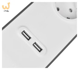 Listwa zasilająca Belkin Power Surge 4-PORT + 2xUSB-A 2m Grey/White Schuko