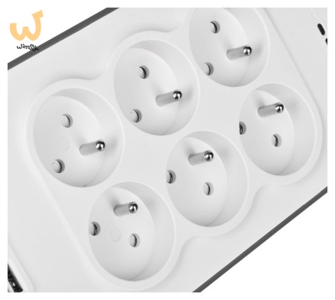 Listwa zasilająca Belkin Power Surge 6-PORT + 2xUSB-A 2.4A 650J 2m Grey/White Listwa zasilająca Belkin Power Surge 6-PORT + 2xUSB-A 2.4A 650J 2m Grey/White
