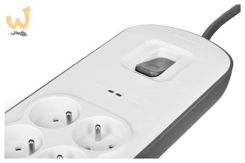 Listwa zasilająca Belkin Power Surge 6-PORT + 2xUSB-A 2.4A 650J 2m Grey/White Listwa zasilająca Belkin Power Surge 6-PORT + 2xUSB-A 2.4A 650J 2m Grey/White