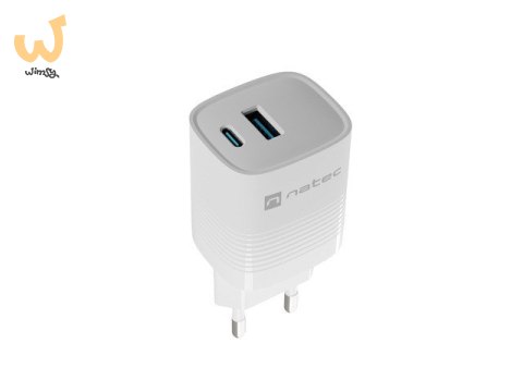 NATEC ŁADOWARKA RIBERA GAN 1X USB-A + 1X USB-C 30W BIAŁA NUC-2140 NATEC ŁADOWARKA RIBERA GAN 1X USB-A + 1X USB-C 30W BIAŁA NUC-2140