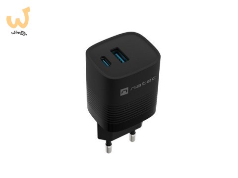 NATEC ŁADOWARKA RIBERA GAN 1X USB-A + 1X USB-C 30W CZARNA NUC-2141 NATEC ŁADOWARKA RIBERA GAN 1X USB-A + 1X USB-C 30W CZARNA NUC-2141