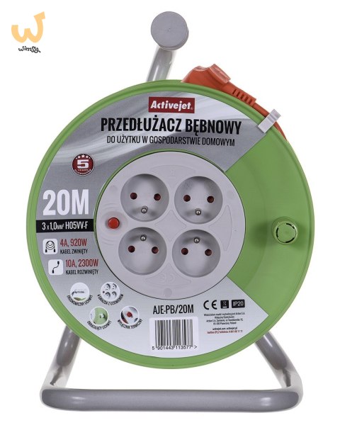 Przedłużacz bębnowy Activejet PB/20m