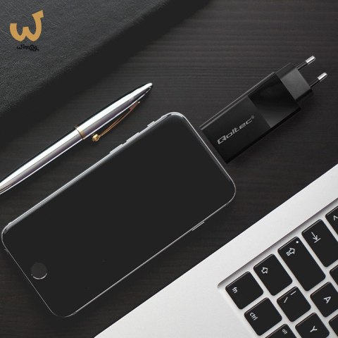 QOLTEC ŁADOWARKA GAN POWER PRO | 1XUSB-C | 1XUSB | 100W | 5-20V | 1.5-5A | PD | CZARNA QOLTEC ŁADOWARKA GAN POWER PRO | 1XUSB-C | 1XUSB | 100W | 5-20V | 1.5-5A | PD | CZARNA
