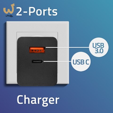 QOLTEC ŁADOWARKA GAN POWER PRO | 1XUSB-C | 1XUSB | 100W | 5-20V | 1.5-5A | PD | CZARNA QOLTEC ŁADOWARKA GAN POWER PRO | 1XUSB-C | 1XUSB | 100W | 5-20V | 1.5-5A | PD | CZARNA