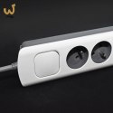 QOLTEC LISTWA ZASILAJĄCA ANTYPRZEPIĘCIOWA | 6 GNIAZD | 2 X USB | 1.8M | BIAŁO-SZARA