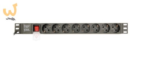GEMBIRD LISTWA ZASILAJĄCA RACK 19" PDU EG-PDU-014-C14 1U, 10A, 8X SCHUKO, WTYK C14, KABEL 3M GEMBIRD LISTWA ZASILAJĄCA RACK 19" PDU EG-PDU-014-C14 1U, 10A, 8X SCHUKO, WTYK C14, KABEL 3M