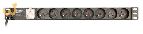 GEMBIRD LISTWA ZASILAJĄCA RACK 19" PDU EG-PDU-014-F 1U, 16A, 8X FRANCUSKIE GNIAZDO, WTYK SCHUKO, KABEL 3M GEMBIRD LISTWA ZASILAJĄCA RACK 19" PDU EG-PDU-014-F 1U, 16A, 8X FRANCUSKIE GNIAZDO, WTYK SCHUKO, KABEL 3M